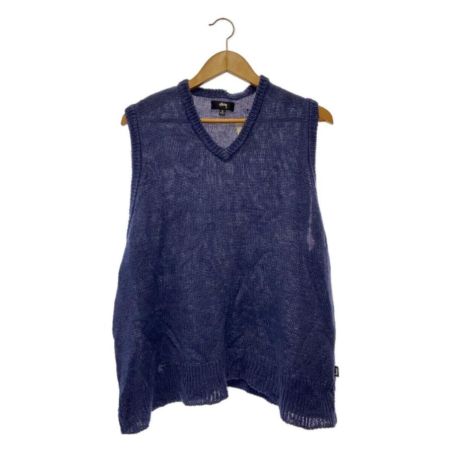 STUSSY◇LOOSE KNIT LINEN VEST/ニットベスト(薄手)/S/リネン/PUP