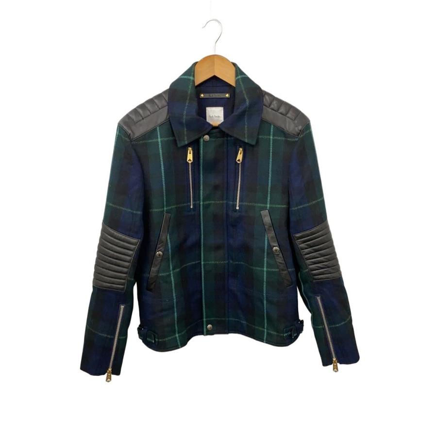 Paul Smith◇ジップアップジャケット/M/ウール/GRN/チェック/PF-KS