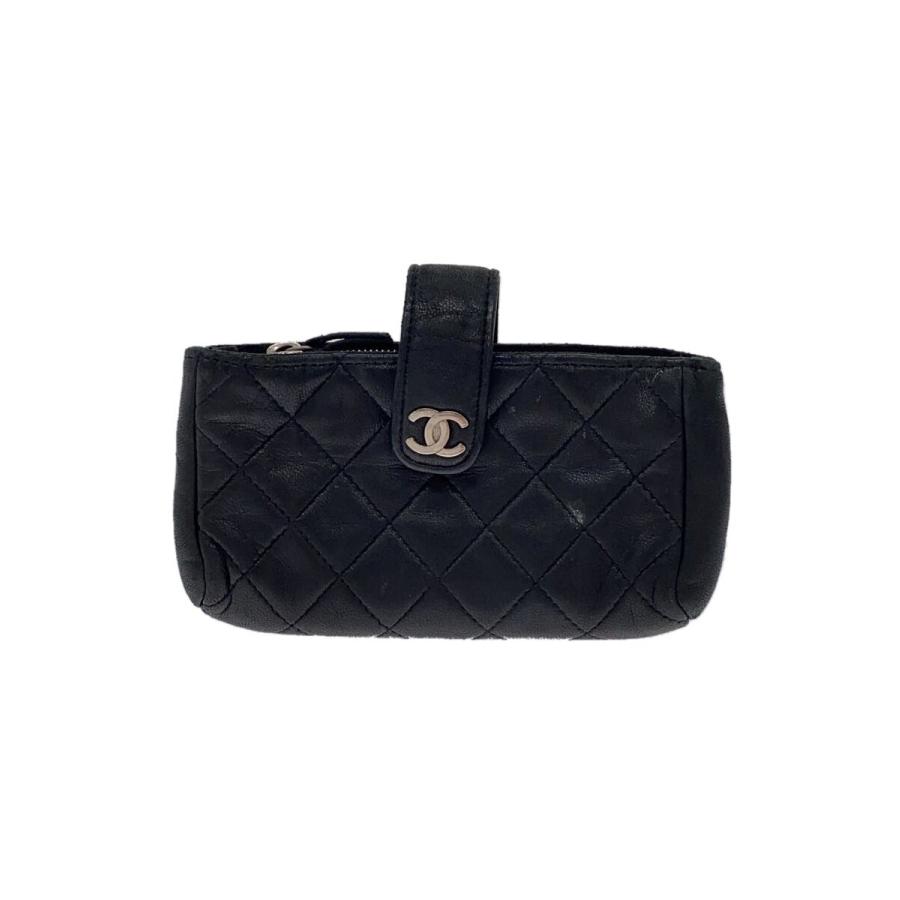 美品◇シャネル マトラッセ キャビアスキン ココマーク ポーチ ケース CHANEL◇ポーチ_マトラッセ_キャビアスキン_ココマーク_BLK/レザー/BLK