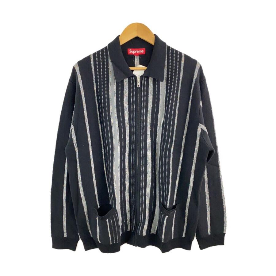 SUPREME Speckle Stripe Zip Up Cardigan Supreme Speckle Stripe Zip