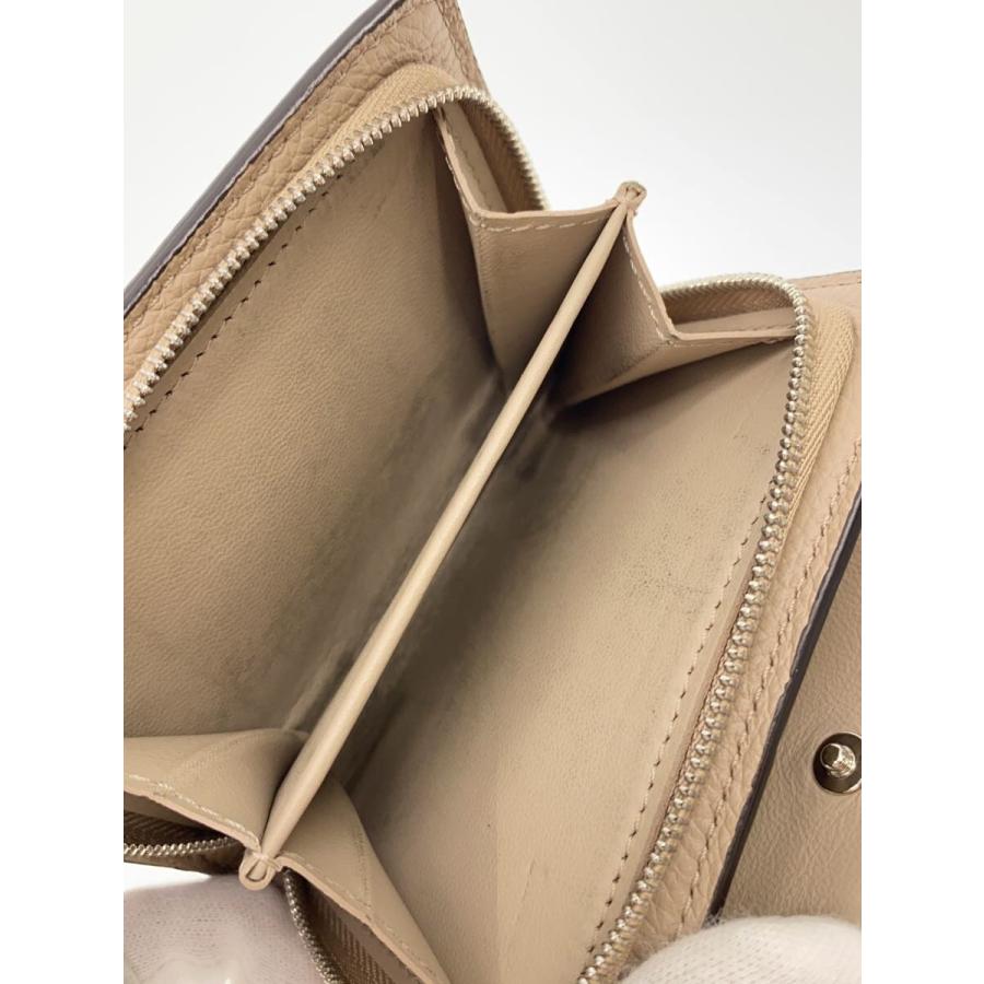 LOUIS VUITTON◇ポルト・フォイユ・クレア_マヒナ_BEG/レザー/BEG