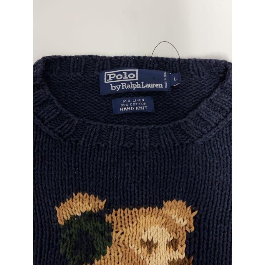 POLO RALPH LAUREN◇90s/ポロベア/hand knit/ニット・セーター(厚手)/L