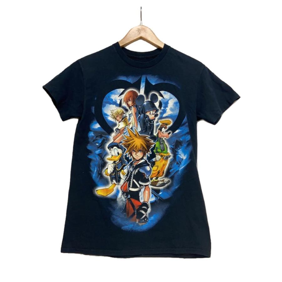 Disney VINTAGE◇キングダムハーツ2/Tシャツ/S/コットン/BLK/無地