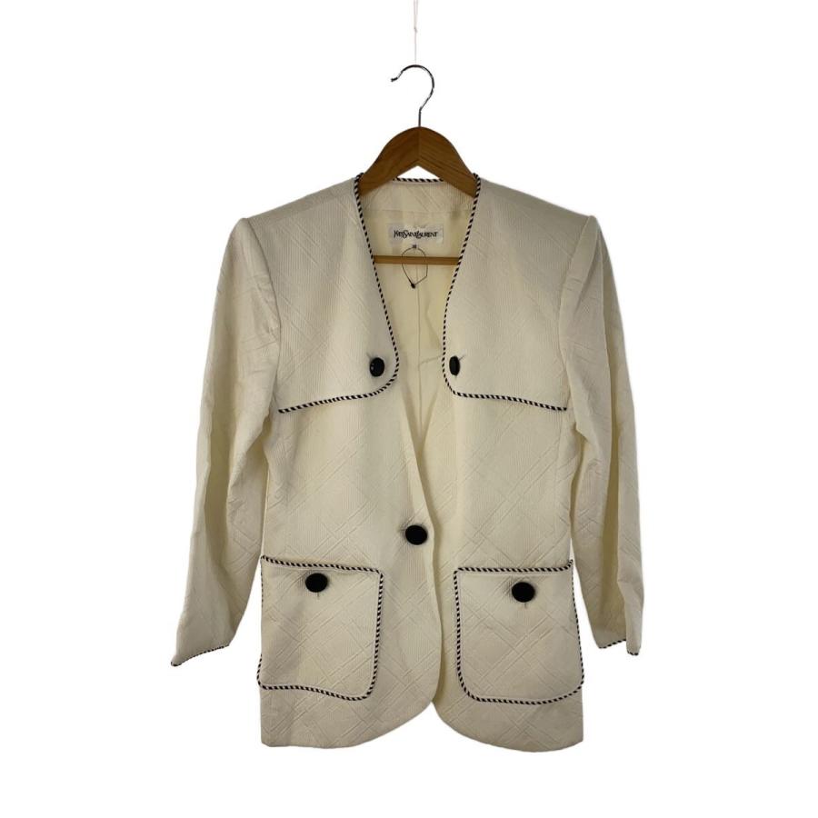 Yves saint Laurent テーラードジャケット YVES SAINT LAURENT◇テーラードジャケット/36/コットン/WHT/C-TK83