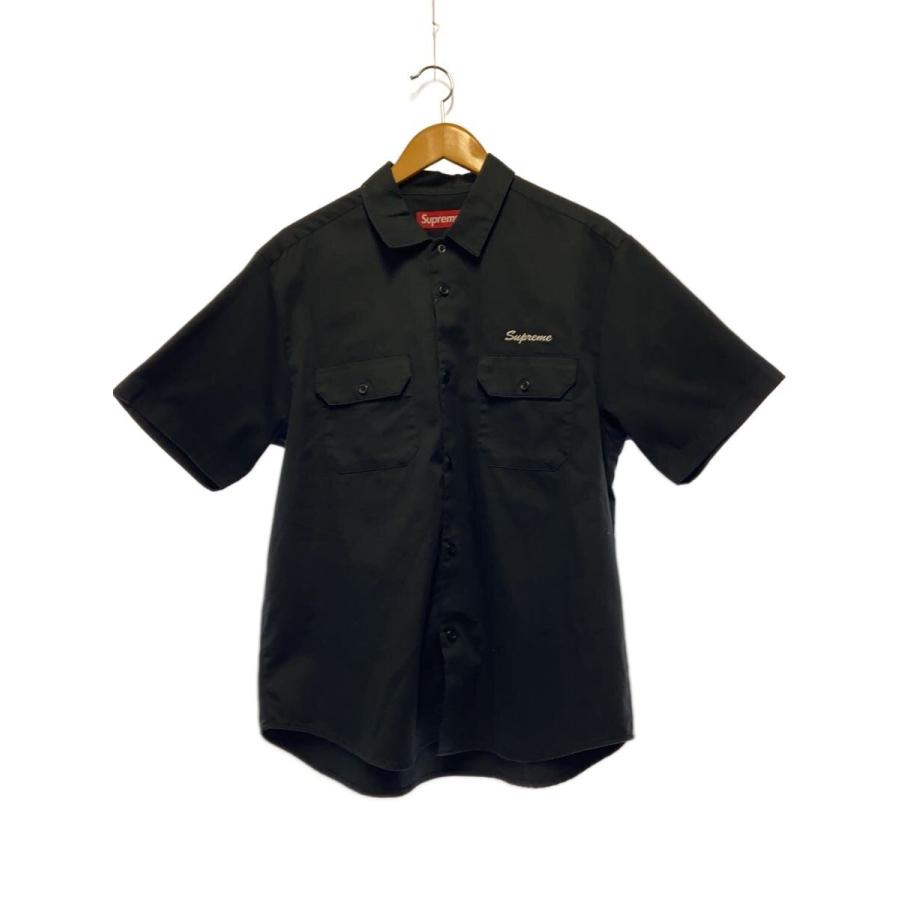 Supreme◇Rhinestone Pin Up S/S Work Shirt/半袖シャツ/M/コットン