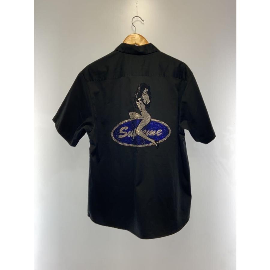 Supreme Pinhole S/S Shirt 半袖シャツ Navy L Supreme◇Rhinestone Pin Up S/S Work Shirt/半袖シャツ/M/コットン
