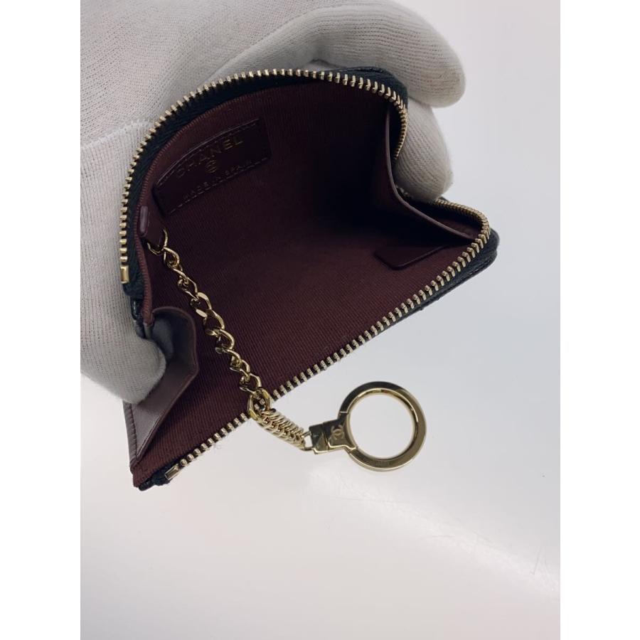 CHANEL◇キーケース_マトラッセ_カーフスキン_L字_キーリング付/牛革