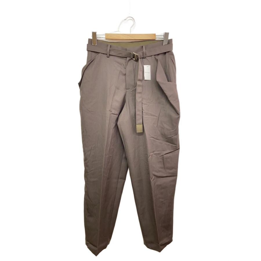 sacai◇25SS/Doeskin Pants/スラックスパンツ/2/ウール/BRW/ストライプ