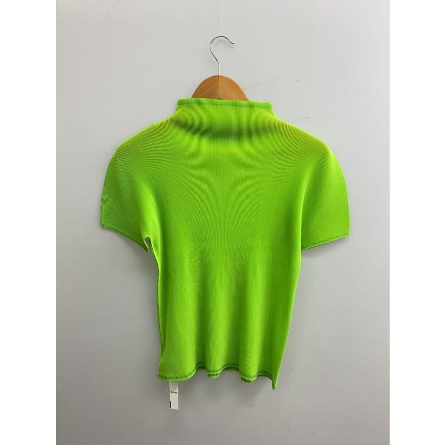 PLEATS PLEASE ISSEY MIYAKE◆ハイネック細プリーツ半袖カットソー/3/ポリエステル/GRN/fk303//_1
