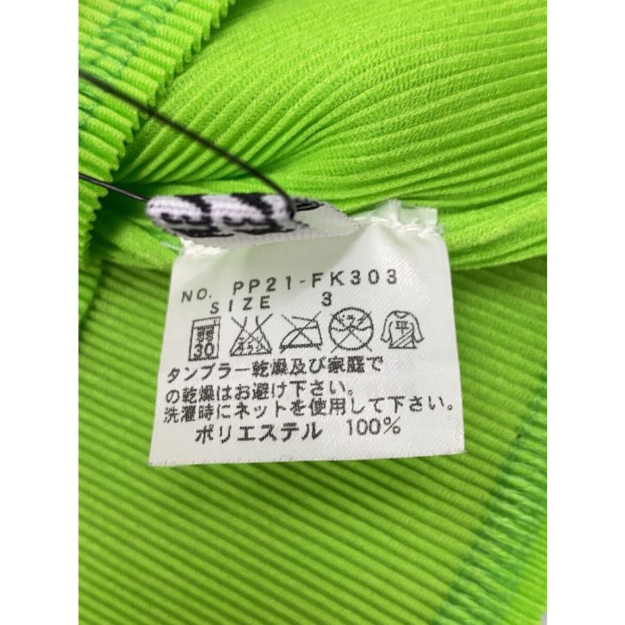 PLEATS PLEASE ISSEY MIYAKE◆ハイネック細プリーツ半袖カットソー/3/ポリエステル/GRN/fk303//_3
