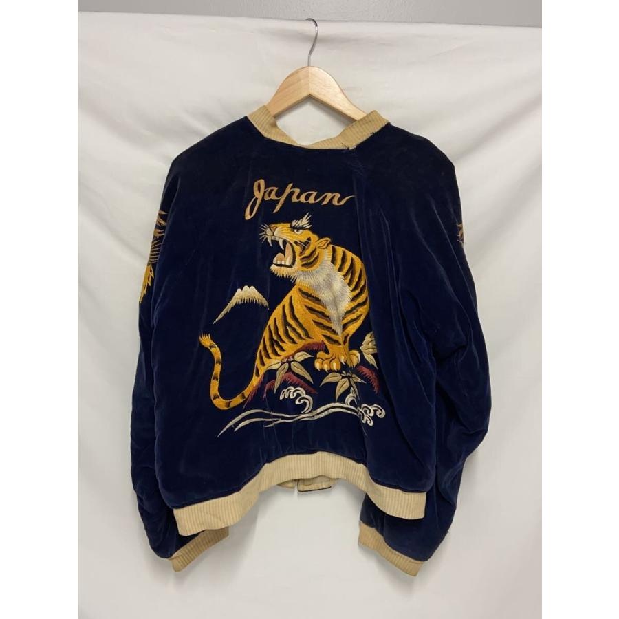 50s/別珍/YKK ZIP/A面虎/B面鷹/ジャケット/ベロア/NVY/総柄