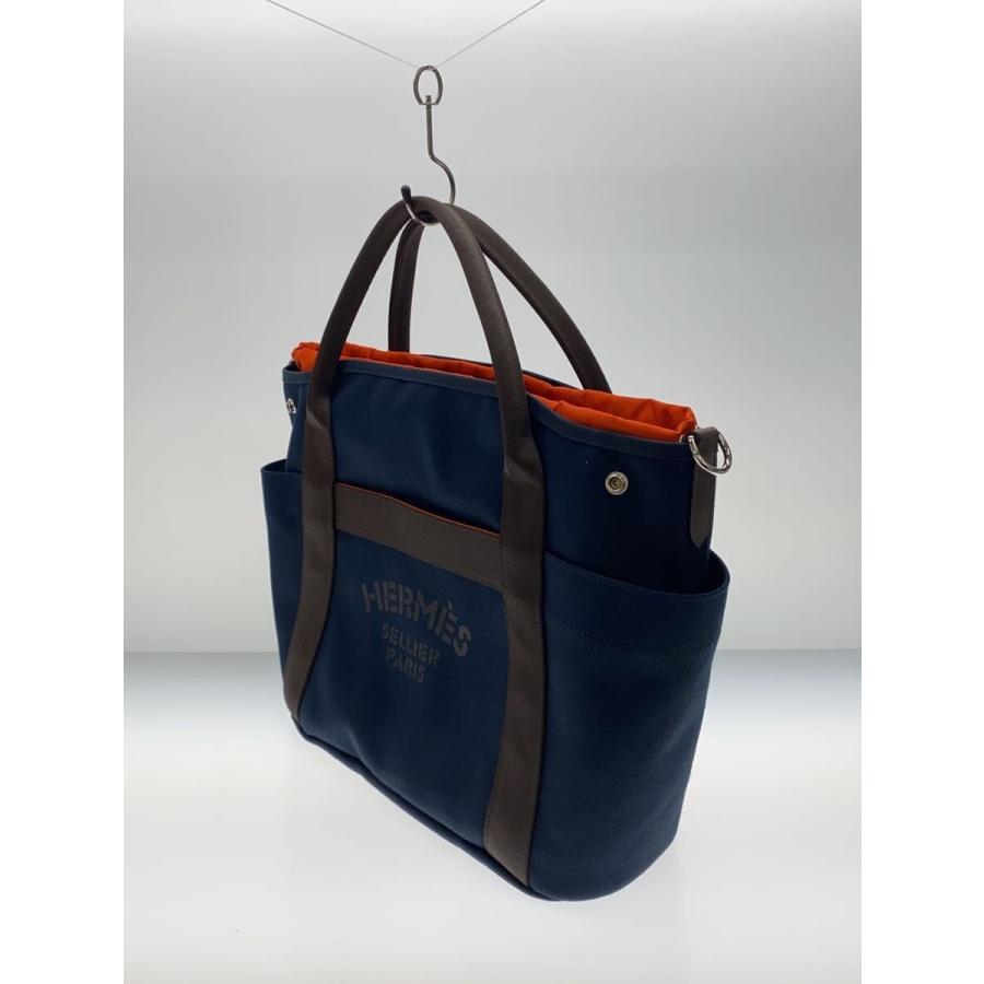 HERMES◇サックドパンサージュ グルーム/トワル/B刻印/トートバッグ 