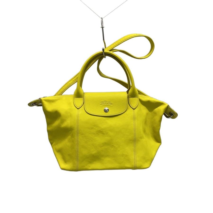 LONGCHAMP◇ルプリアージュ/2wayトートバッグ/レザー/YLW/イエロー 