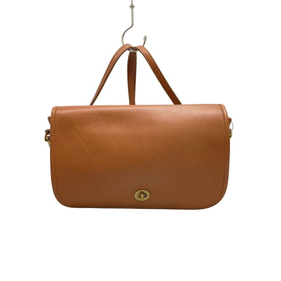 COACH◇オールドコーチターンロックショルダーバッグ/レザー/CML