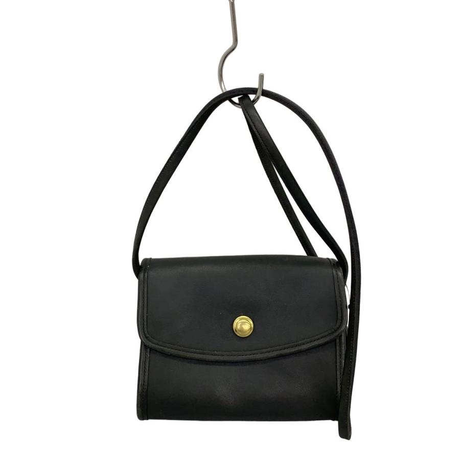 COACH◇オールドコーチ/ドイツフックショルダーバッグ/レザー/BLK/9892