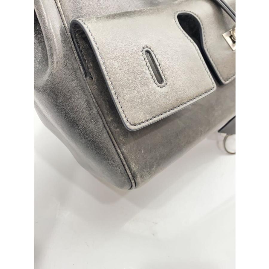 BALENCIAGA◇ベルエア スモール/キャリーオールバッグ/レザー/GRY