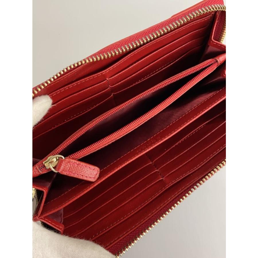 COACH◇シグネチャーラウンドレッド長財布/キャンバス/インディゴ/総柄