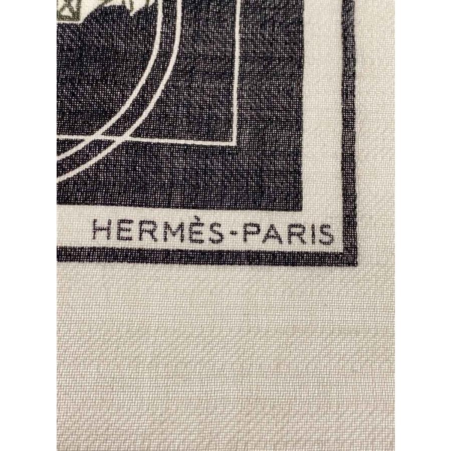 HERMES◇ガヴロッシュ エクスリブリス/スカーフ/カシミア/レディース 
