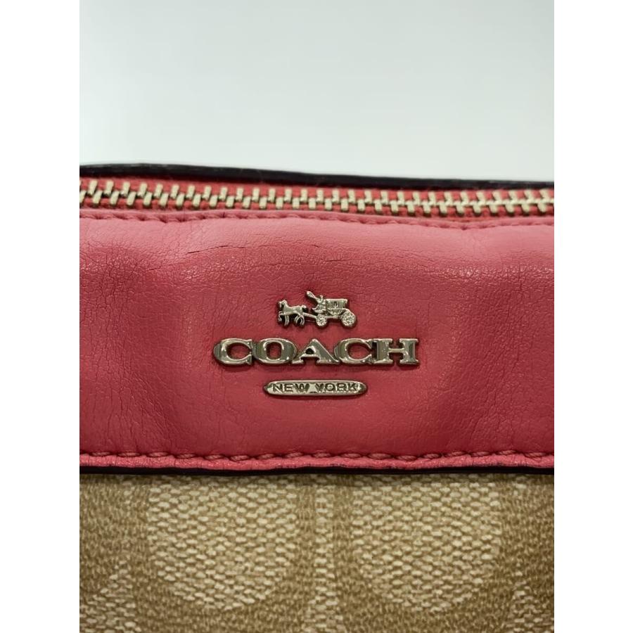 COACH◇ミニ・ベネット・サッチェル_シグネチャー_ピンクレザー/--/BEG