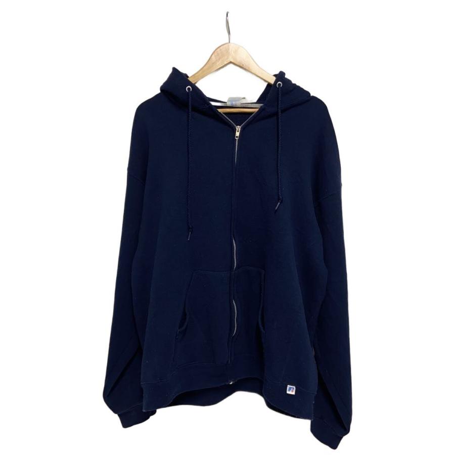RUSSELL ATHLETIC◇90s/ジップパーカー/XL/コットン/NVY/無地