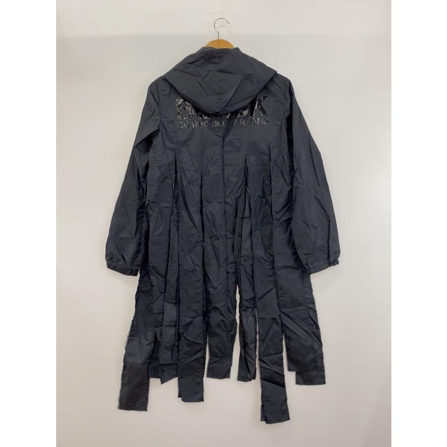 BLACK COMME des GARCONS◇短冊/ロゴフードコート/S/ナイロン/BLK/1D