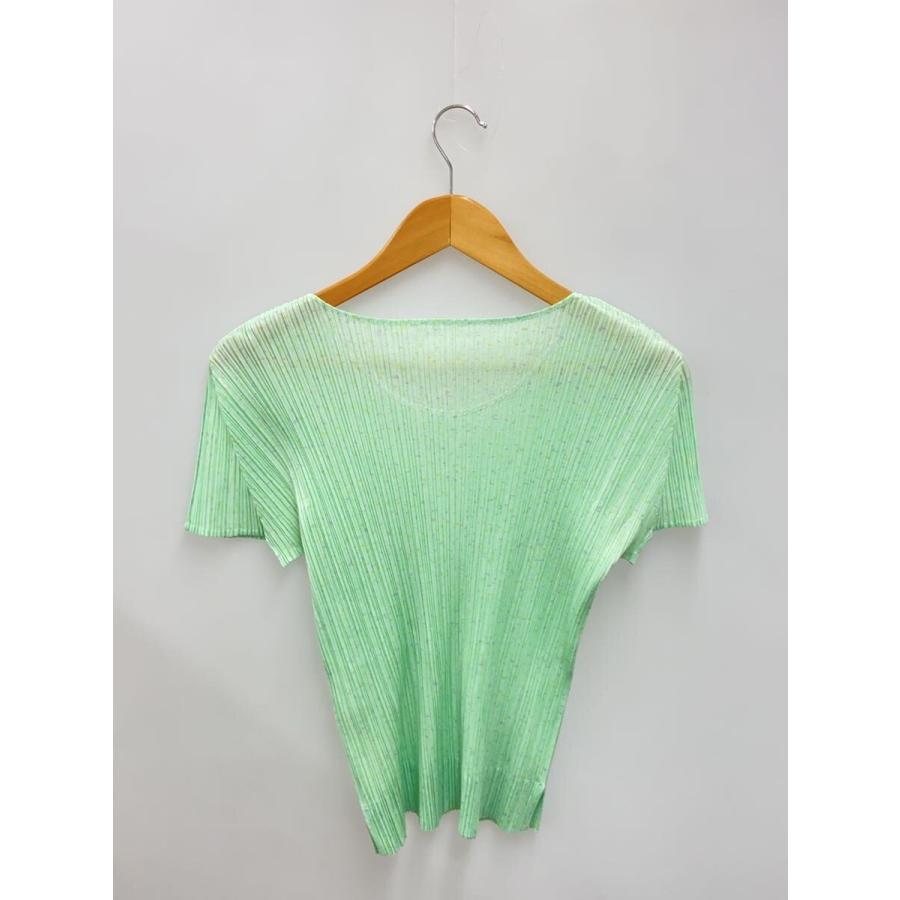 PLEATS PLEASE ISSEY MIYAKE◆プリーツ半袖カットソー/3/ポリエステル/GRN/総柄/PP81JK162_1
