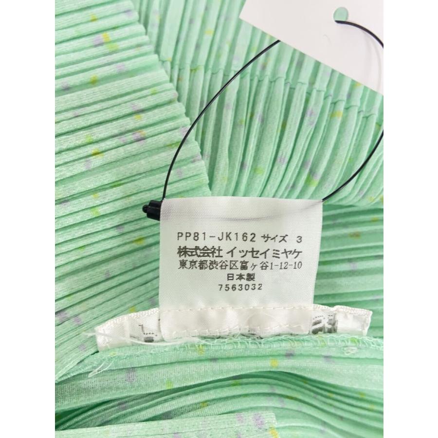 PLEATS PLEASE ISSEY MIYAKE◆プリーツ半袖カットソー/3/ポリエステル/GRN/総柄/PP81JK162_3