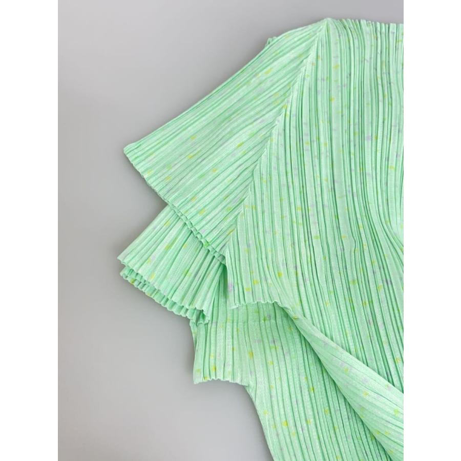 PLEATS PLEASE ISSEY MIYAKE◆プリーツ半袖カットソー/3/ポリエステル/GRN/総柄/PP81JK162_4