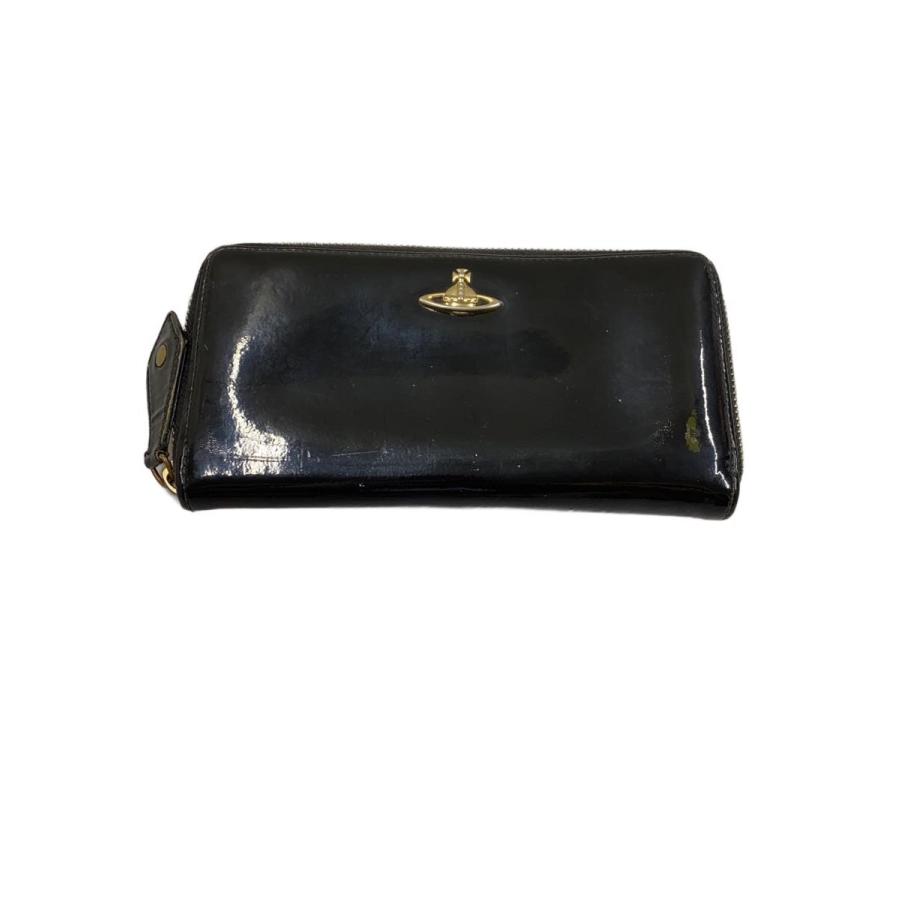 Vivienne Westwood◇ラウンド長財布/エナメル/BLK/レディース(3