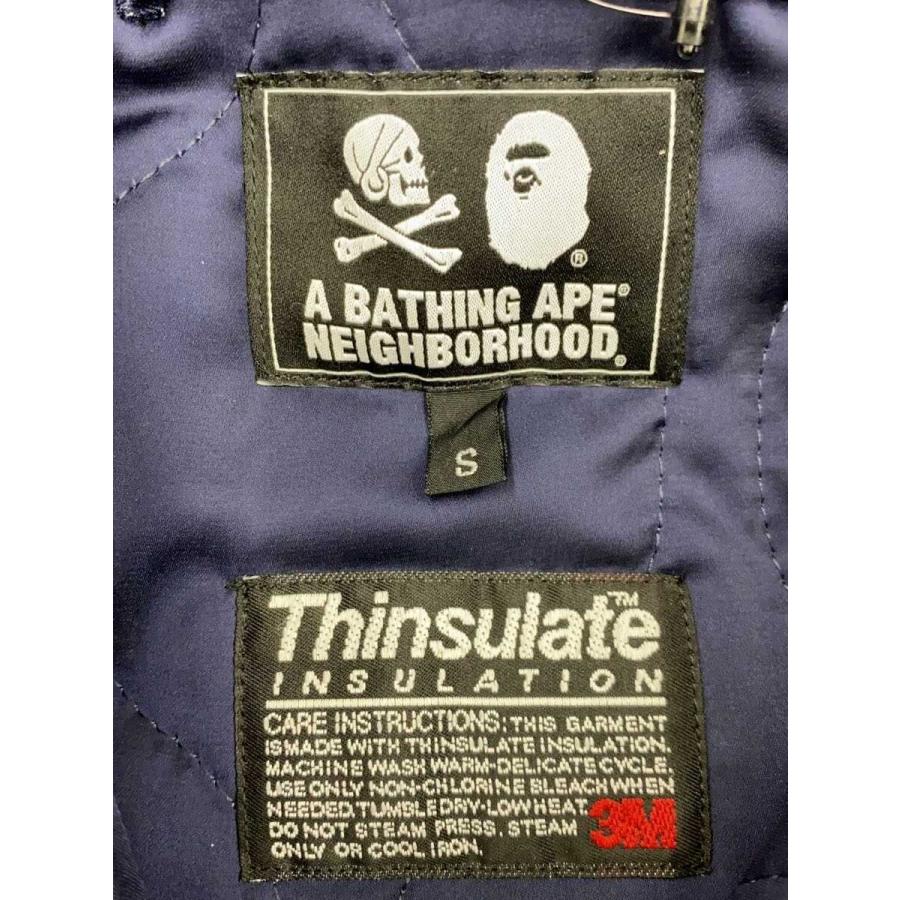 A BATHING APE◆×NEIGHBORHOOD/SHARK N-2B/フライトジャケット/S/NVY/171SZAPN-JKM01//の画像