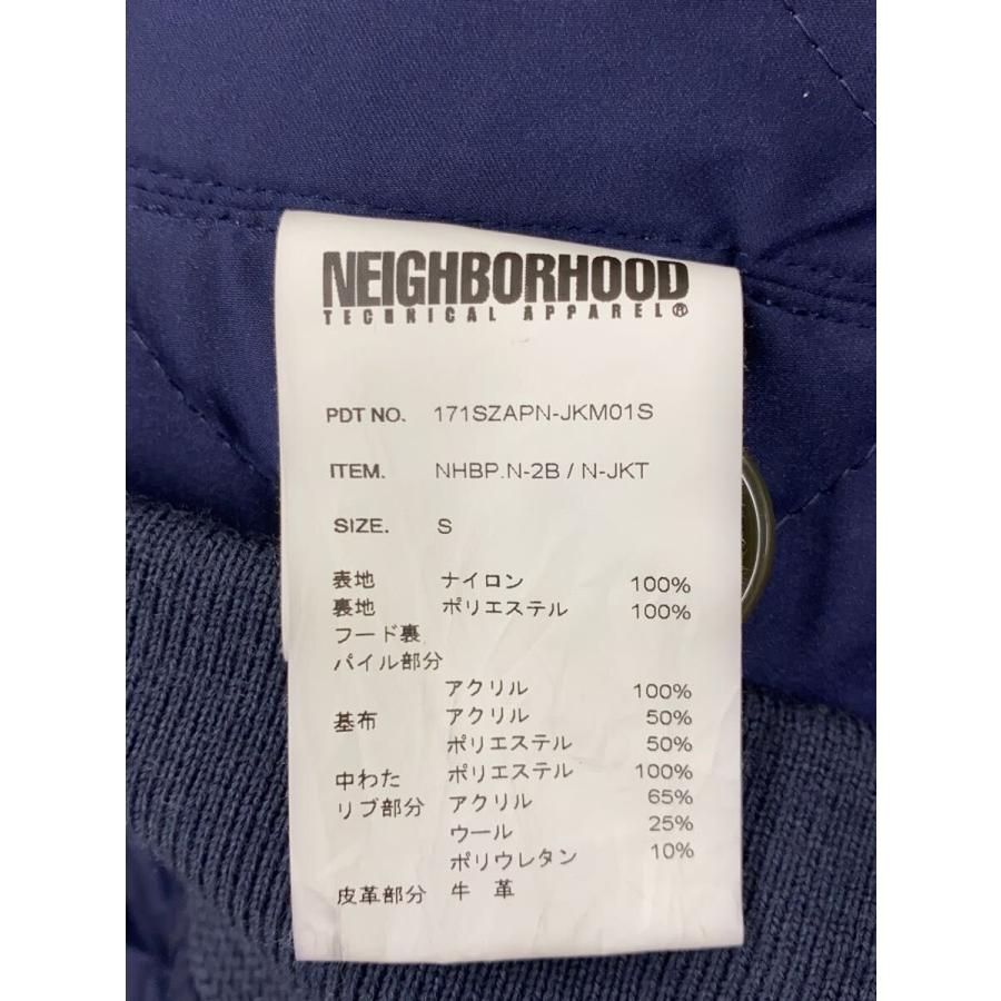 A BATHING APE◆×NEIGHBORHOOD/SHARK N-2B/フライトジャケット/S/NVY/171SZAPN-JKM01//の画像