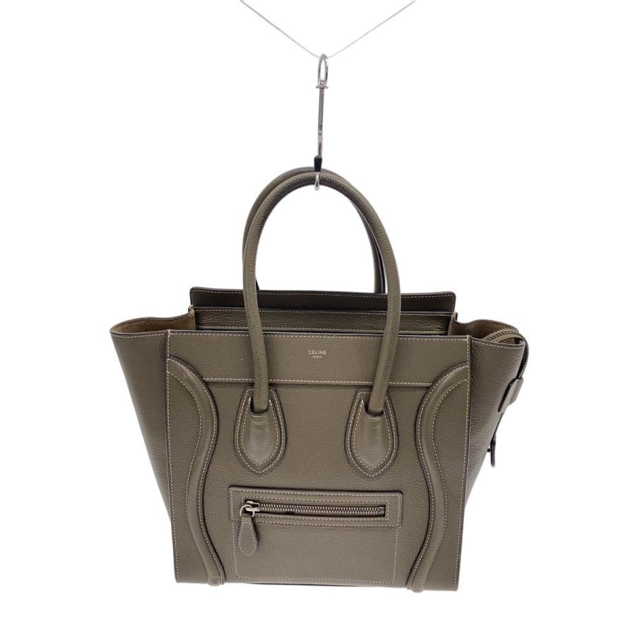 CELINE◇ラゲージマイクロトートバッグ/レザー/GRY// : セカンド 