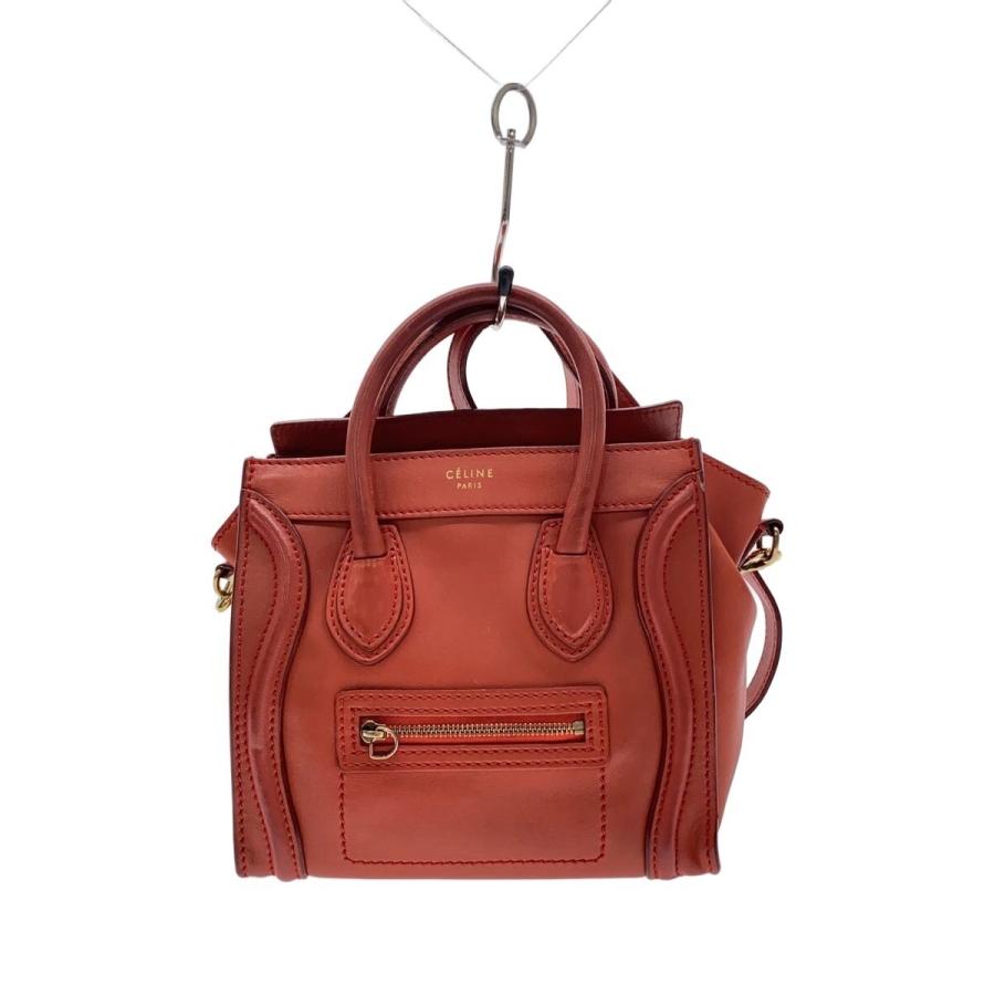 CELINE◇ラゲージナノショルダーバッグ/レザー/RED/レッド : セカンド 