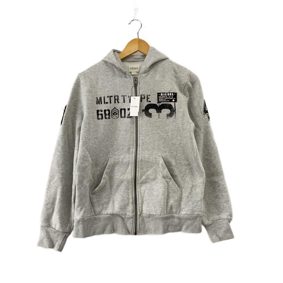 DIESEL◇白タグ/ワッペン/パーカー/16/コットン/GRY/00j322 