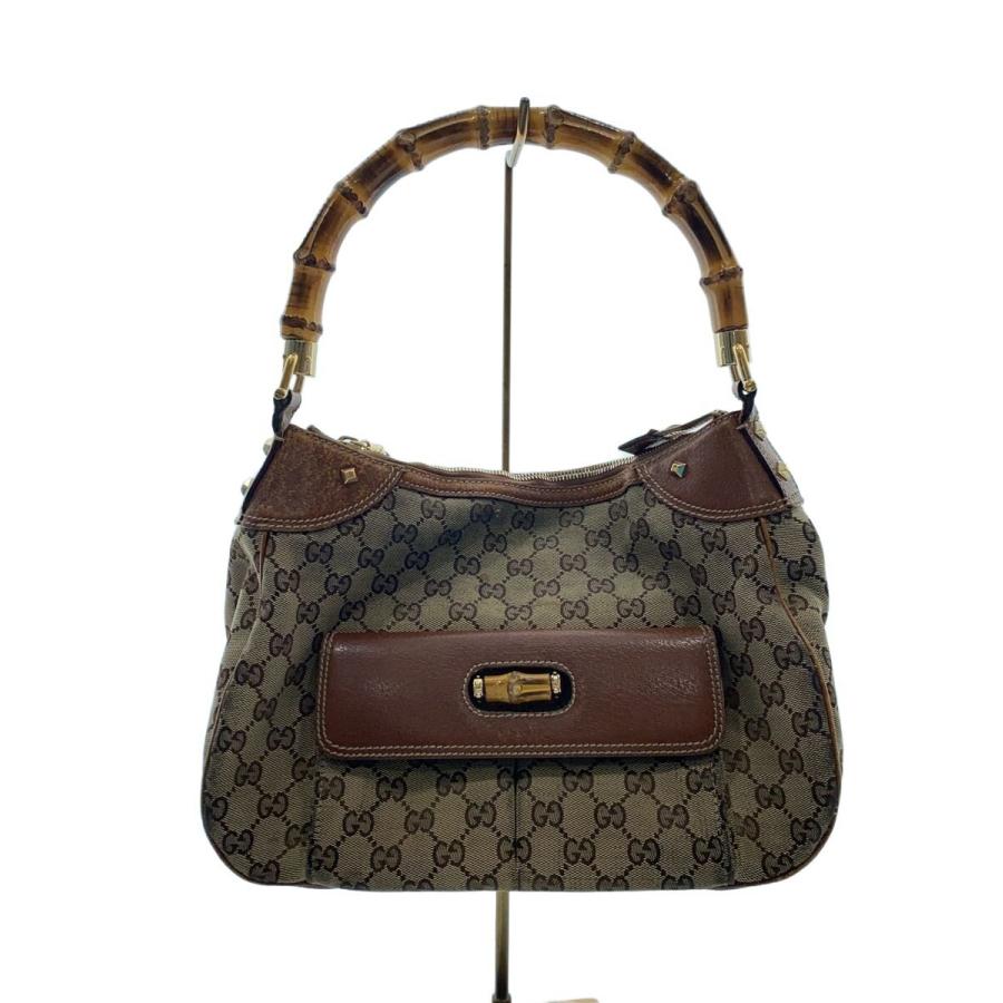 GUCCI GGキャンバス バンブー ハンドバッグ GUCCI◇GG/バンブーハンドバッグ/キャンバス/BRW/総柄/137383