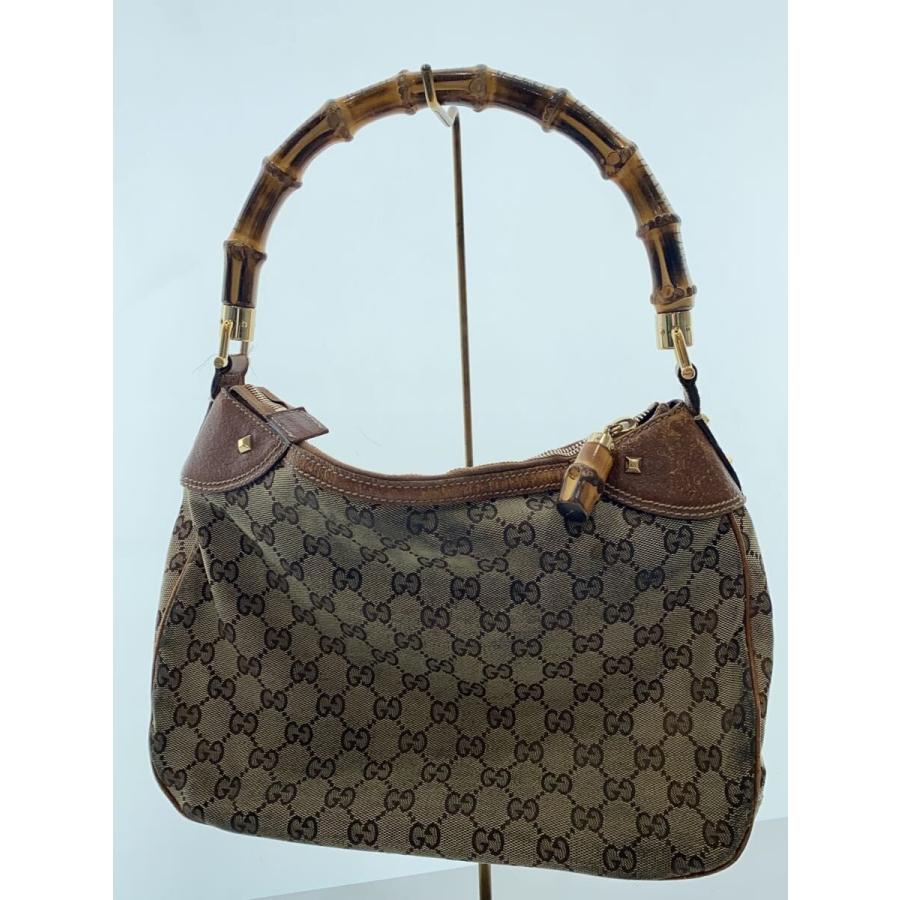 GUCCI◇GG/バンブーハンドバッグ/キャンバス/BRW/総柄/137383