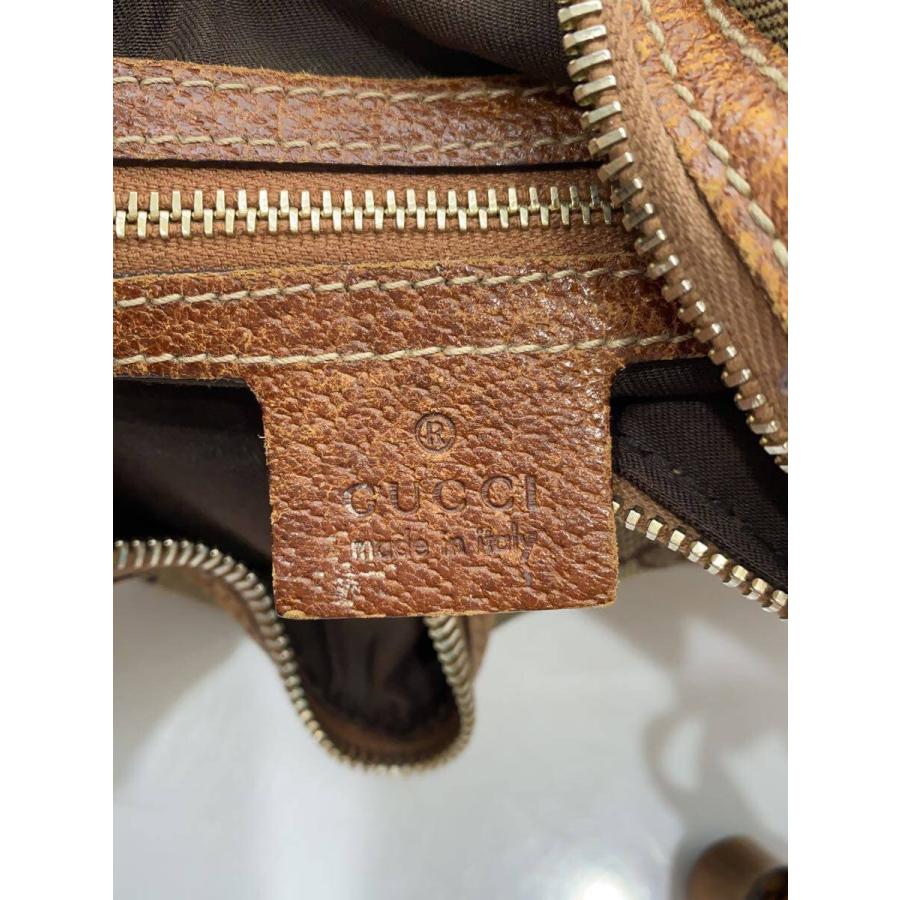 GUCCI◇GG/バンブーハンドバッグ/キャンバス/BRW/総柄/137383