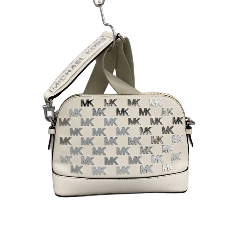 MICHAEL KORS◇ロゴスタッズショルダーバッグ/レザー/WHT// : セカンド