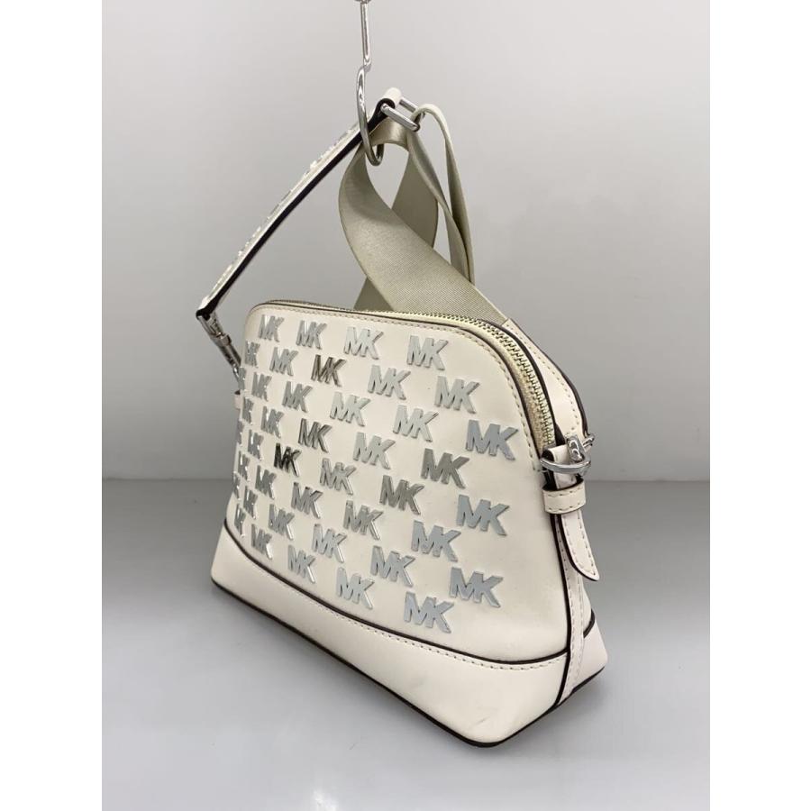 MICHAEL KORS◇ロゴスタッズショルダーバッグ/レザー/WHT// : セカンド