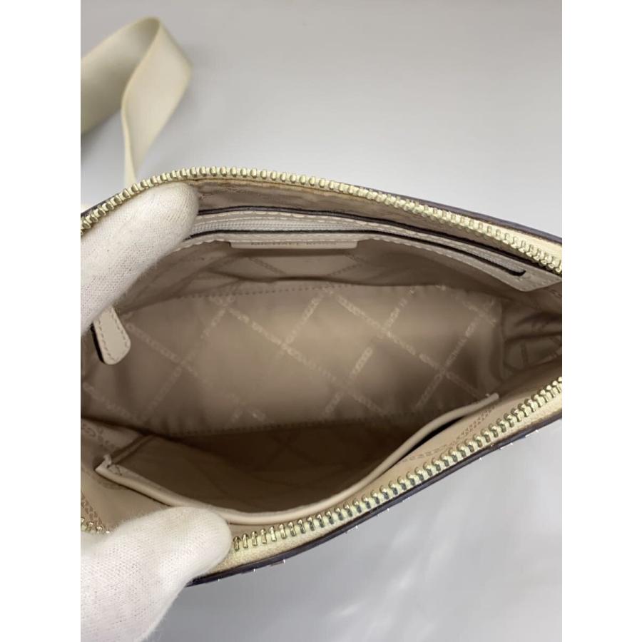 MICHAEL KORS◇ロゴスタッズショルダーバッグ/レザー/WHT// : セカンド