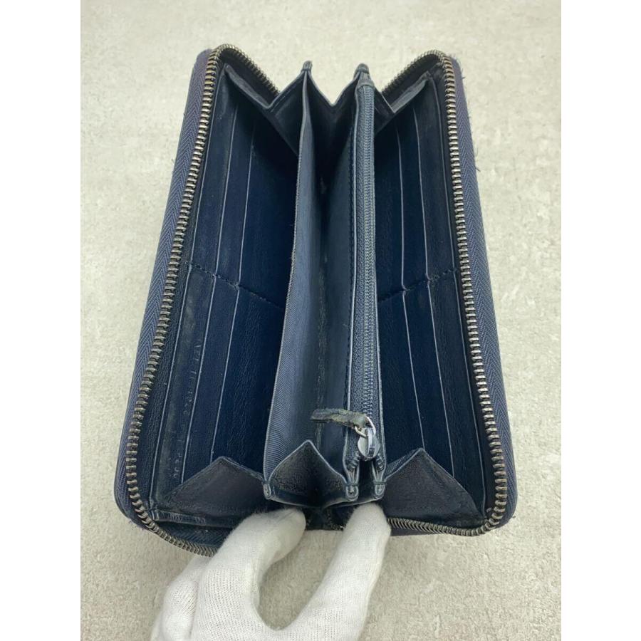 GUCCI◇長サイフ_アヴェル_マイクログッチシマ/レザー/NVY