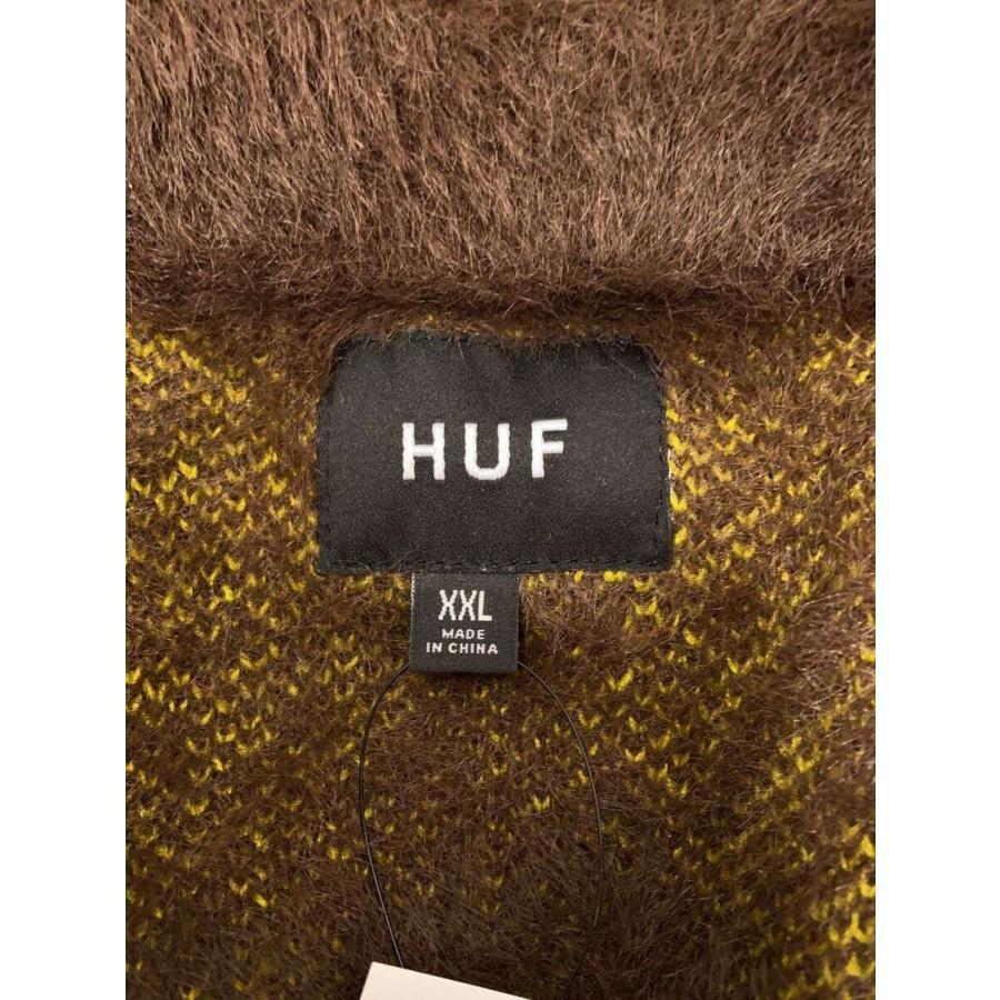 HUF◆カーディガン(厚手)/XXL/ナイロン/BRW/総柄 【アジョバイアジョ】