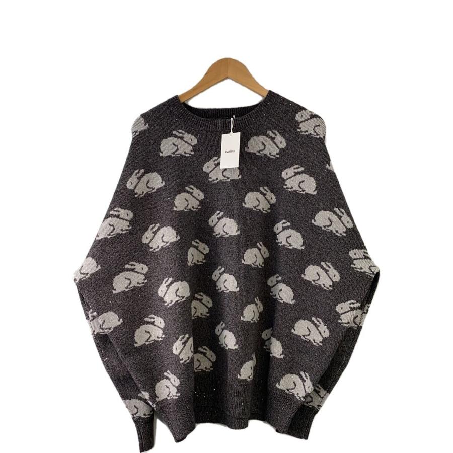 DAIRIKU◇Rabbit Oversized Pullover Knit/M/レーヨン/GRY/アニマル
