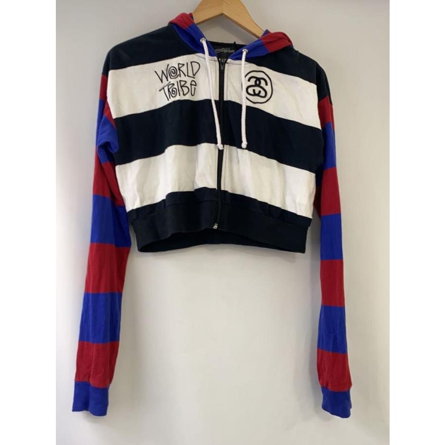 STUSSY◇ジップパーカー/S/コットン/マルチカラー/ボーダー : セカンド