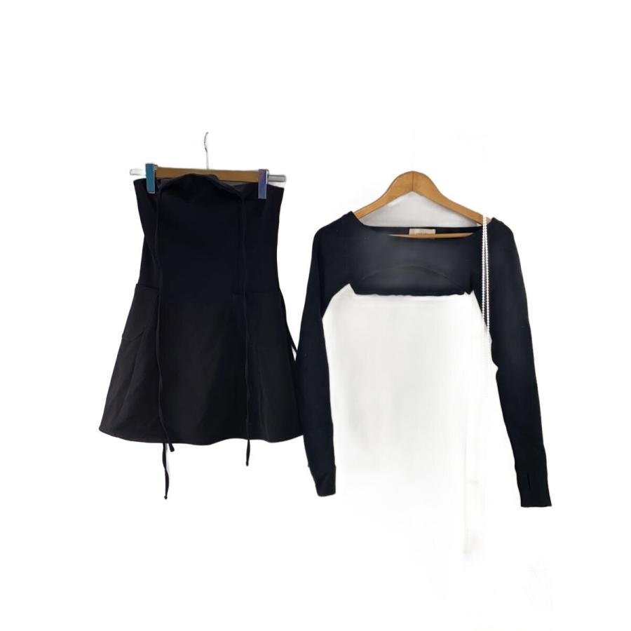 ANDMARY◇Lamia knit set mini dress/FREE/ポリエステル/BLK/無地