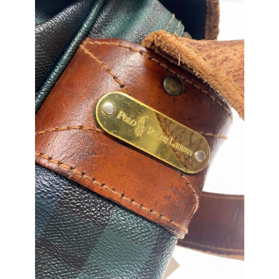 POLO RALPH LAUREN◇ショルダーバッグ/レザー/GRN/チェック 