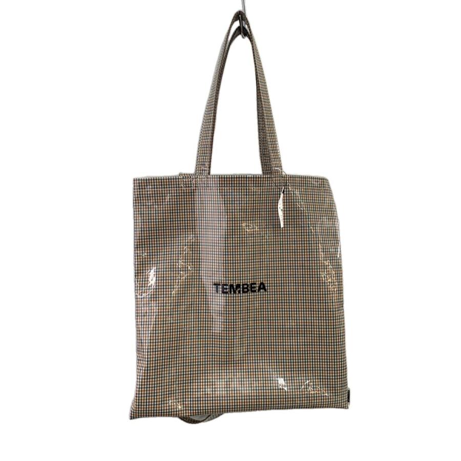 TEMBEA チェック柄 トートバッグ clear TEMBEA◇PAPERTOTE MEDIUM/トートバッグ/PVC/CML/チェック