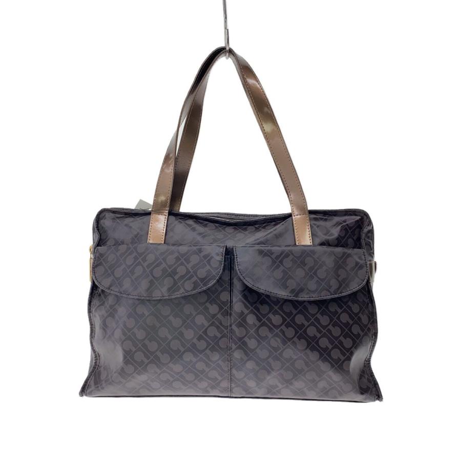 未使用級✨ゲラルディーニ　トートバッグ　PVC ソフティ　総柄　ダブルポケット GHERARDINI◇ソフティ/ダブルポケット/トートバッグ/--/BLK/総柄