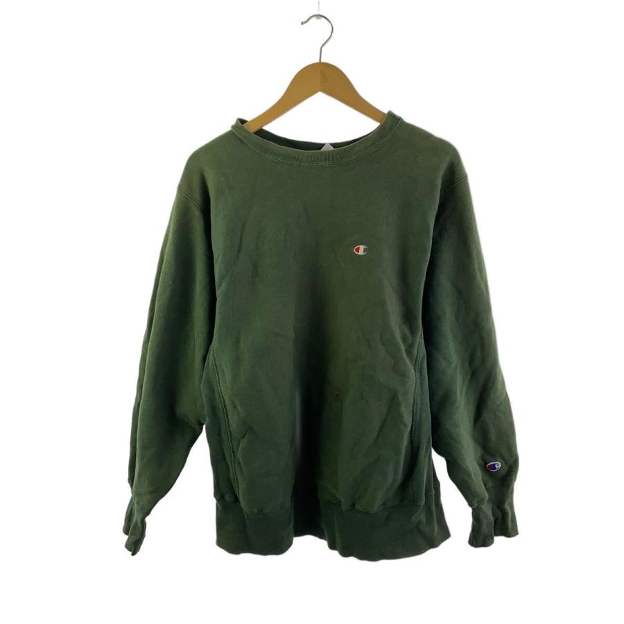 Champion / スウェット/--/--/GRN/無地 Champion◇スウェット/L/コットン/GRN/リバースウィーブ/刺繍タグ/補修