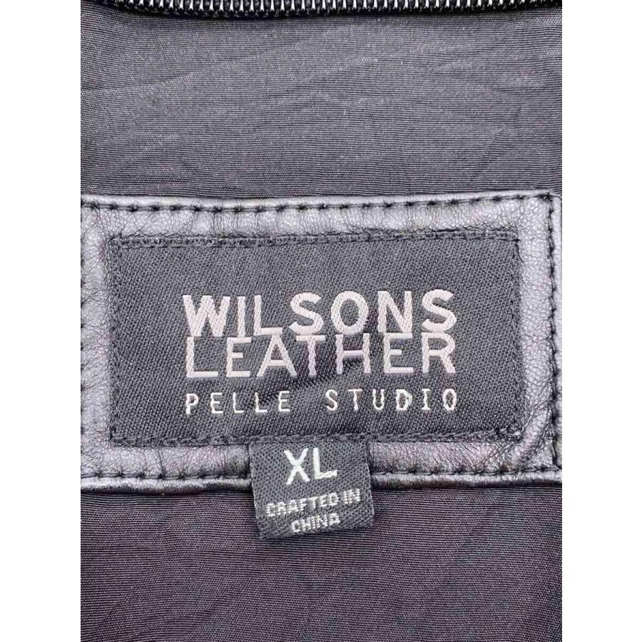 Wilsons leather 本革　シングルライダース　革ジャン Wilsons Leather◇シングルライダースジャケット/XL/レザー/BLK/無地